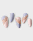 cotton candy almond baby blue and pink press ons