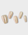 bling bar elixir coffin pink salmon shiny press on nails