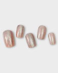 bling bar light dust pink press ons cateye