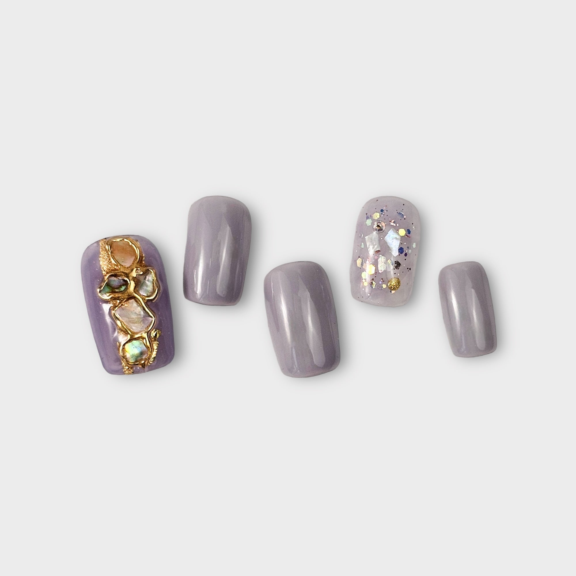 bling bar mirage purple jewels press on nail set