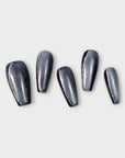 nebula bling bar press on nails set new york cateye dark space blue