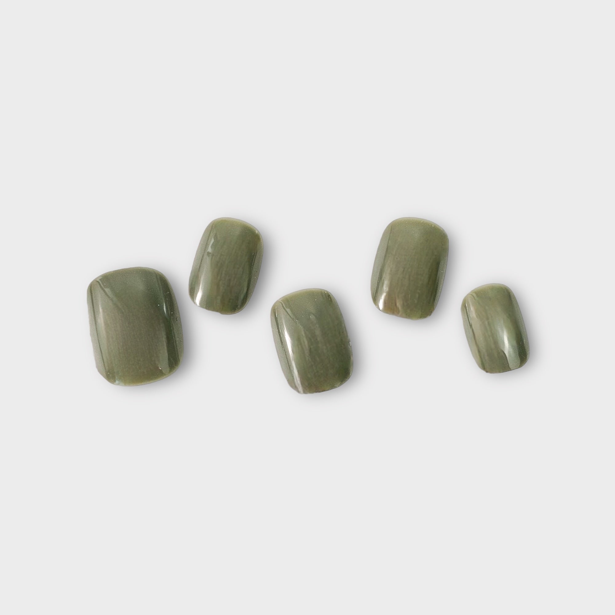 pine street green short press on nails