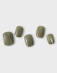 pine street green short press on nails