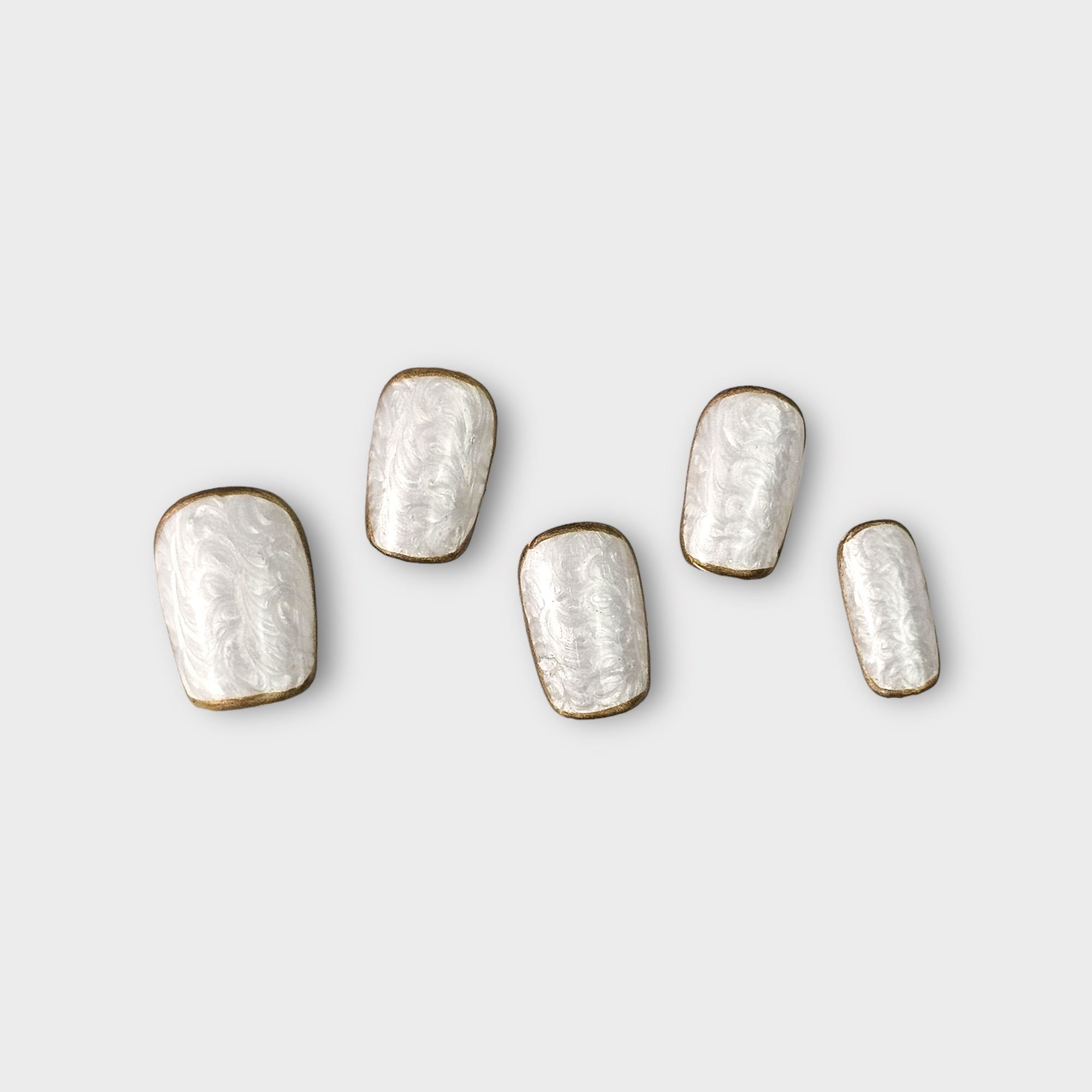 plaza white oyster press on nails