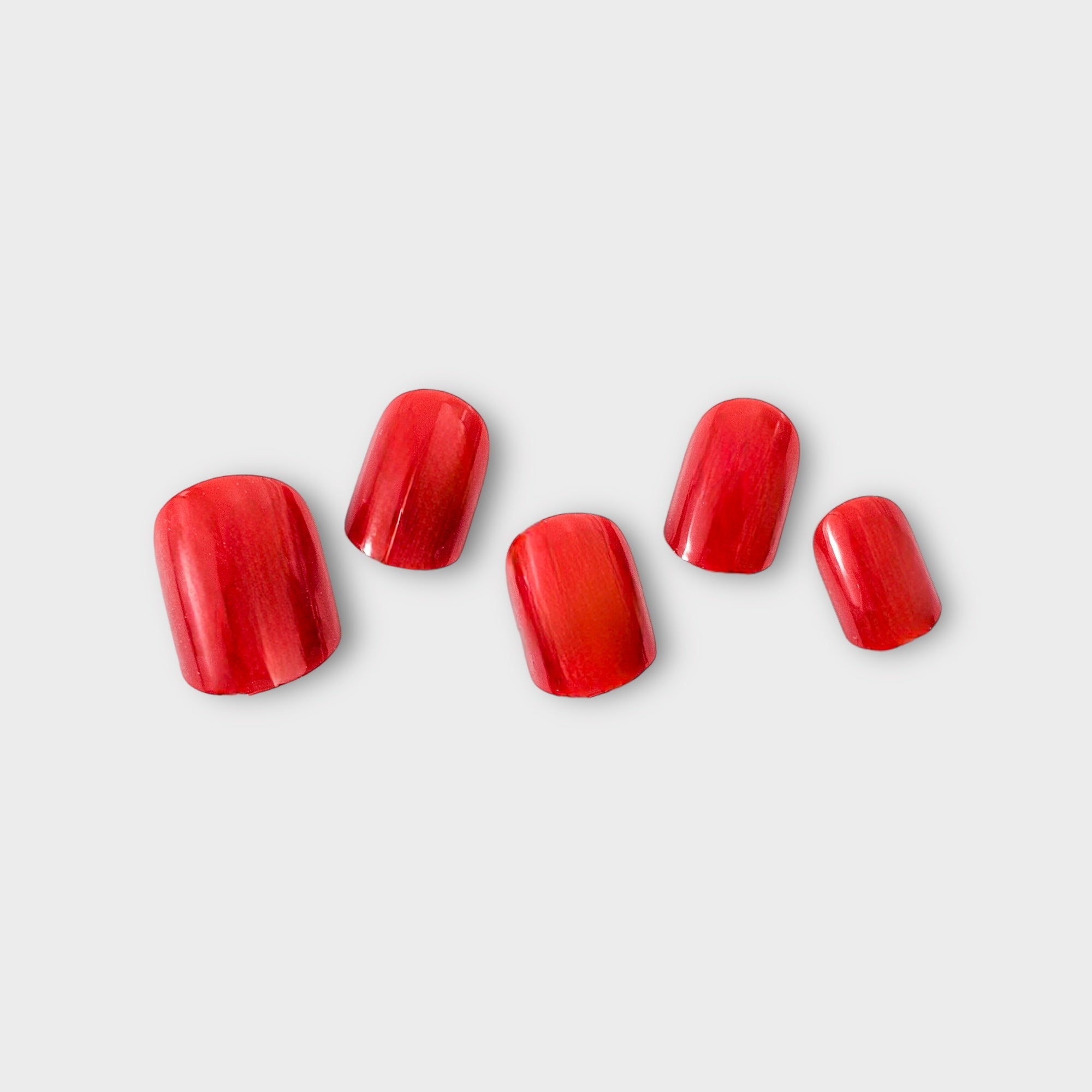 red short press on nails