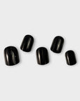 black short round press on nails